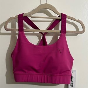 Purple guess sports bra